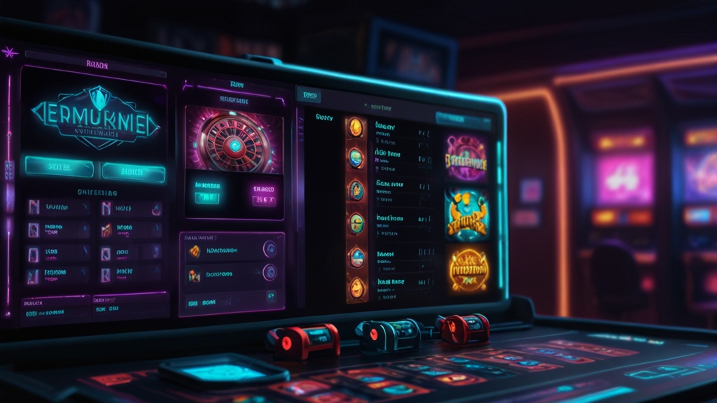Una cuenta de juego con saldo, controles y una tragaperras en pantalla.